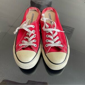 Converse Red Canvas Sneakers with White Accents